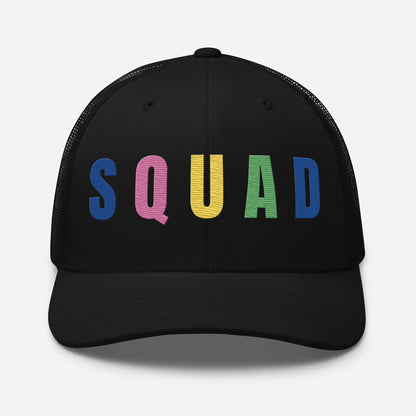 SQUAD Embroidered Women’s Golf Hat - Birdie Pop Collection - Black - Club Rehab