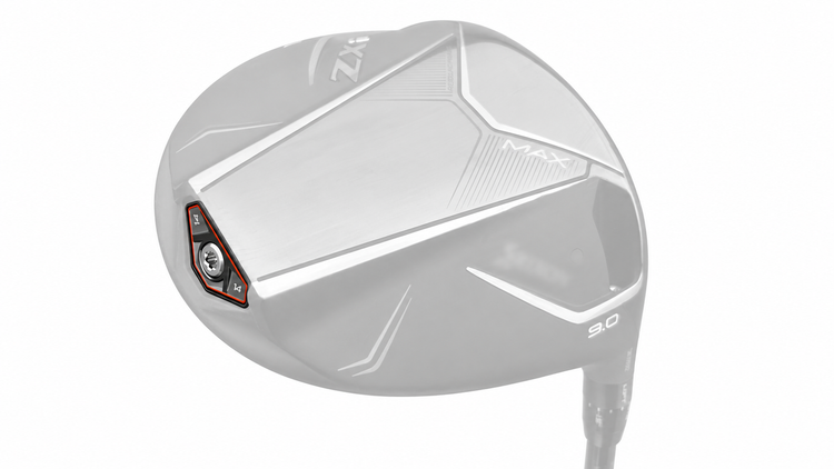 Weight position shown on a Srixon ZXi driver. ZXi MAX uses a different sole layout.