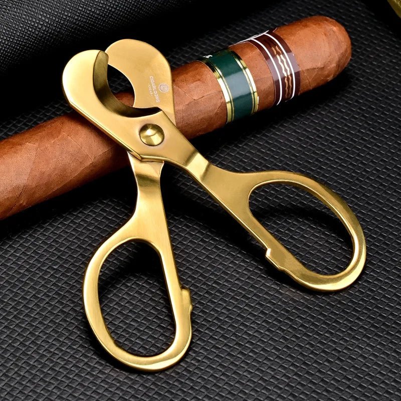 Stainless Steel Cigar Scissors - Precision Guillotine Cutter - Club Rehab - Cigar AccessoriesGoldStainless Steel Cigar Scissors - Precision Guillotine Cutter