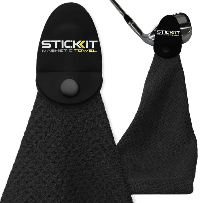 STICKIT Magnetic Golf Towel in Black