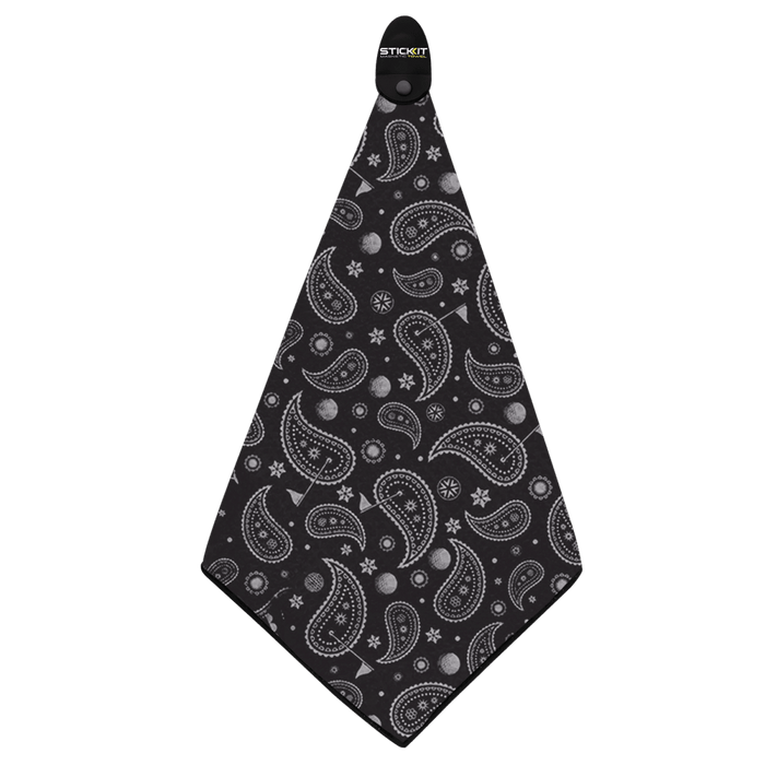 STICKIT Magnetic Golf Towel Graphic in Paisley Black