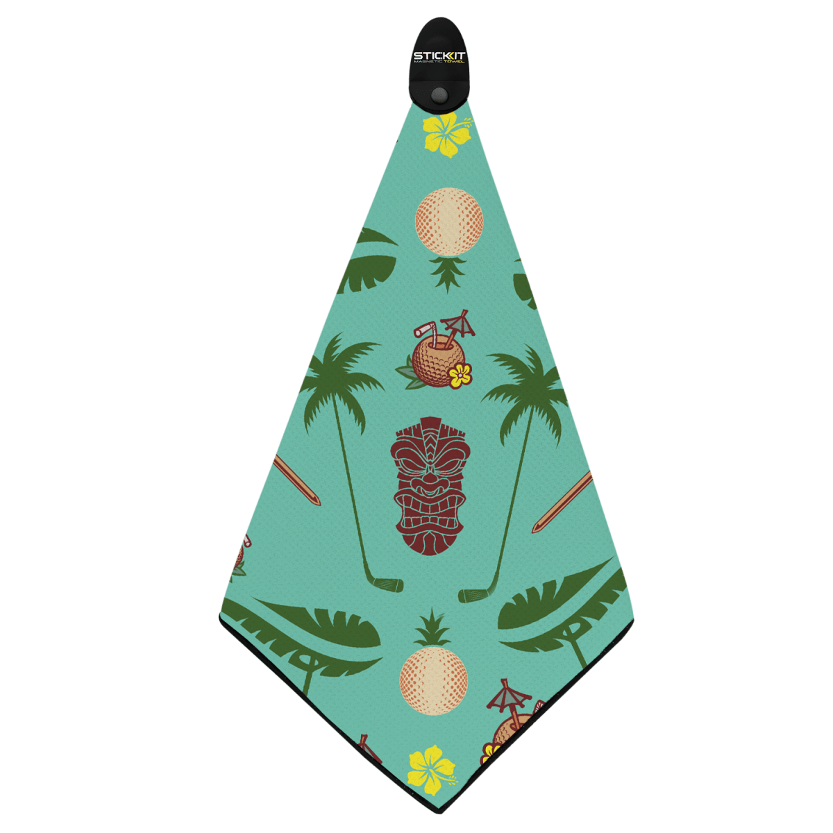 STICKIT Magnetic Golf Towel Graphic in Tiki Teal Blue