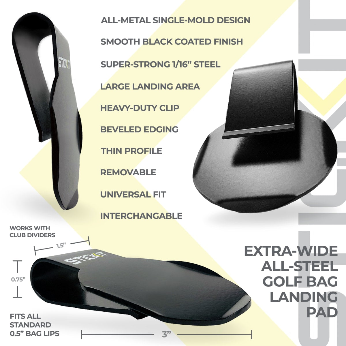 STICKIT landing pad construction and dimensions diagram