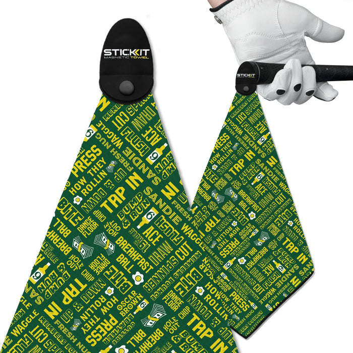 STICKIT Magnetic Mini Golf Towel in Augusta Word Scramble