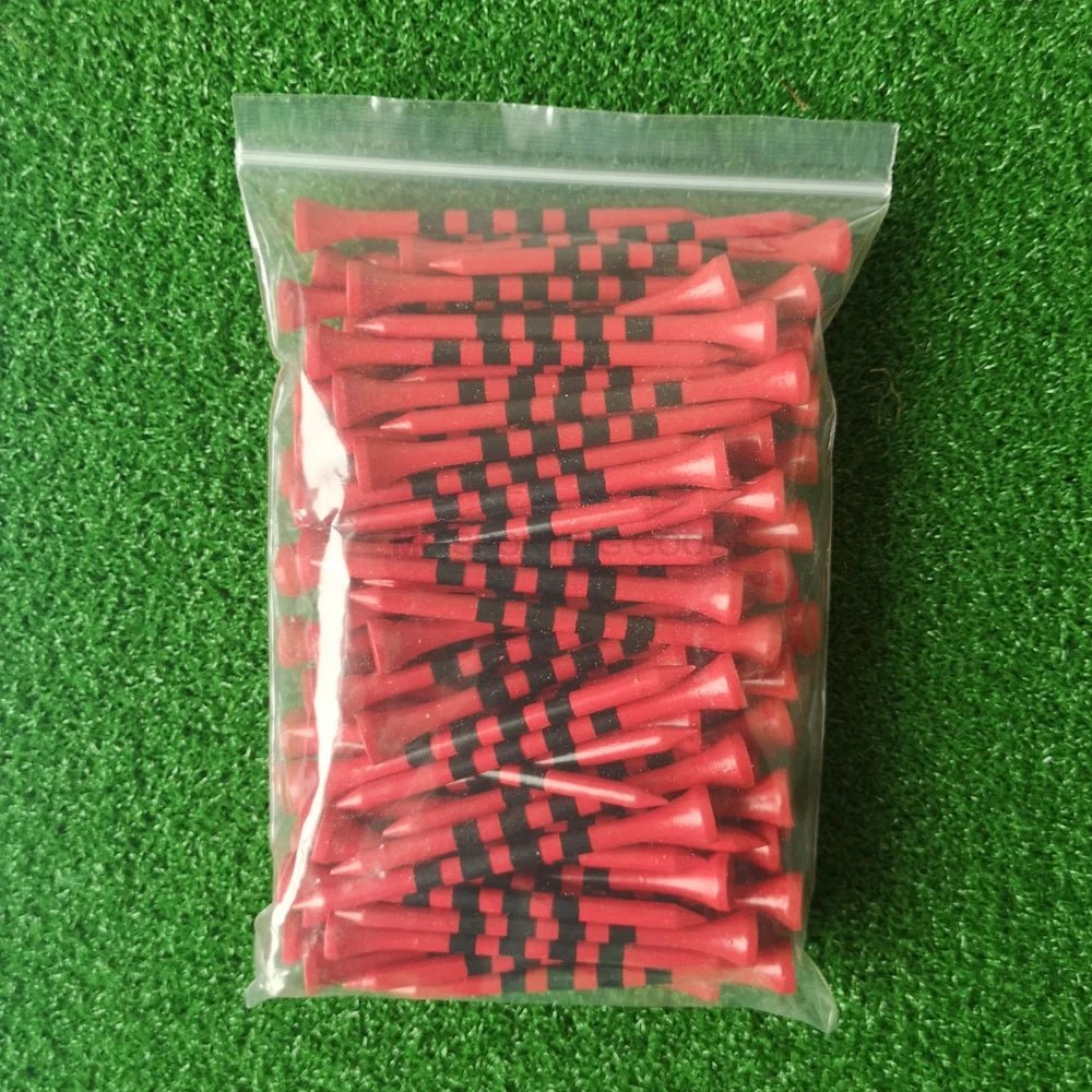 Striped Stance: Bamboo Golf Tees - BULK 100 PCS - Club Rehab - BambooCrimson Classic 3 - 1/4" - 100pc45086330880192