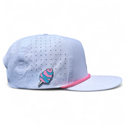 Sugar Rush Golf Hat | Snapback Cap | Built-in Magnetic Ball Marker Holder + Marker Included | Adjustable Cotton Candy - Club Rehab