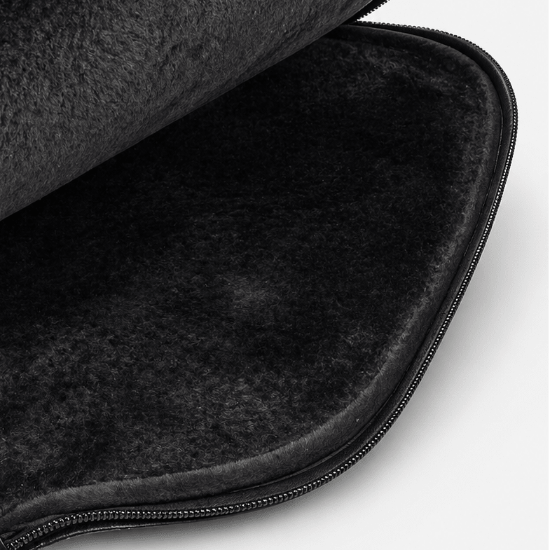 Black case with colorful skull pattern on a white background