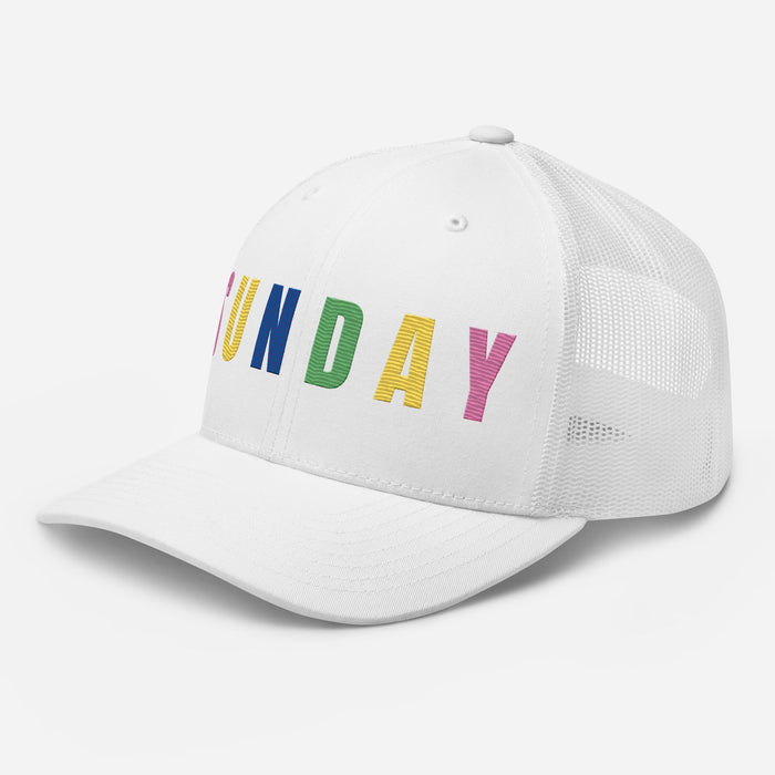 SUNDAY Embroidered Golf Hat for Women - Birdie Pop Collection - White - Club Rehab