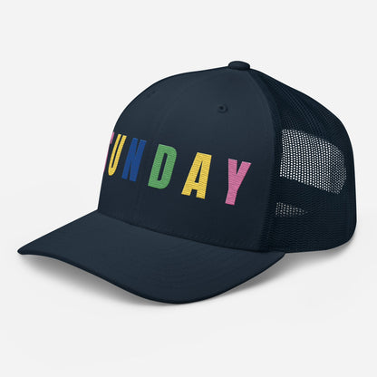 SUNDAY Embroidered Golf Hat for Women - Birdie Pop Collection - Navy - Club Rehab