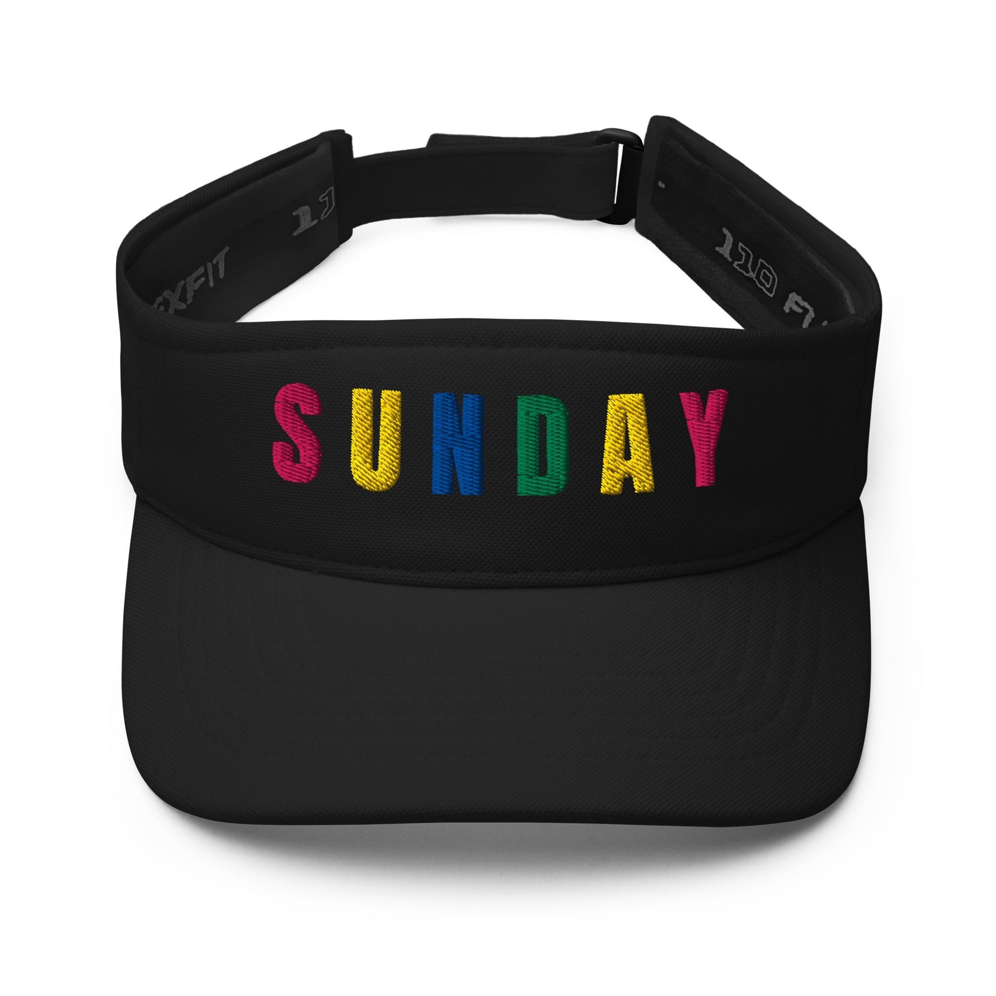 SUNDAY Embroidered Women’s Golf Visor - Birdie Pop Collection - Black - Club Rehab