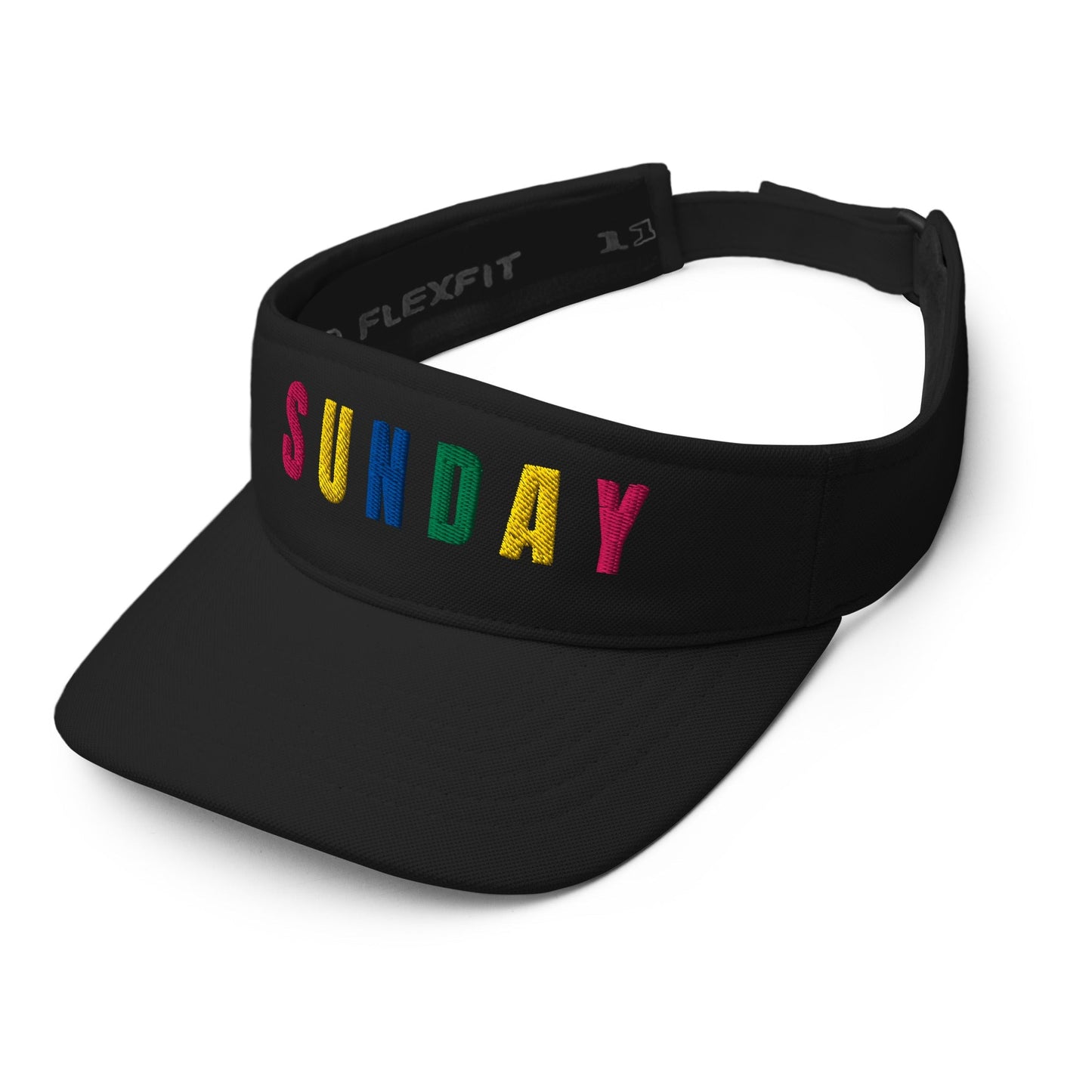 SUNDAY Embroidered Women’s Golf Visor - Birdie Pop Collection - Black - Club Rehab