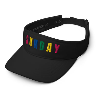 SUNDAY Embroidered Women’s Golf Visor - Birdie Pop Collection - Black - Club Rehab