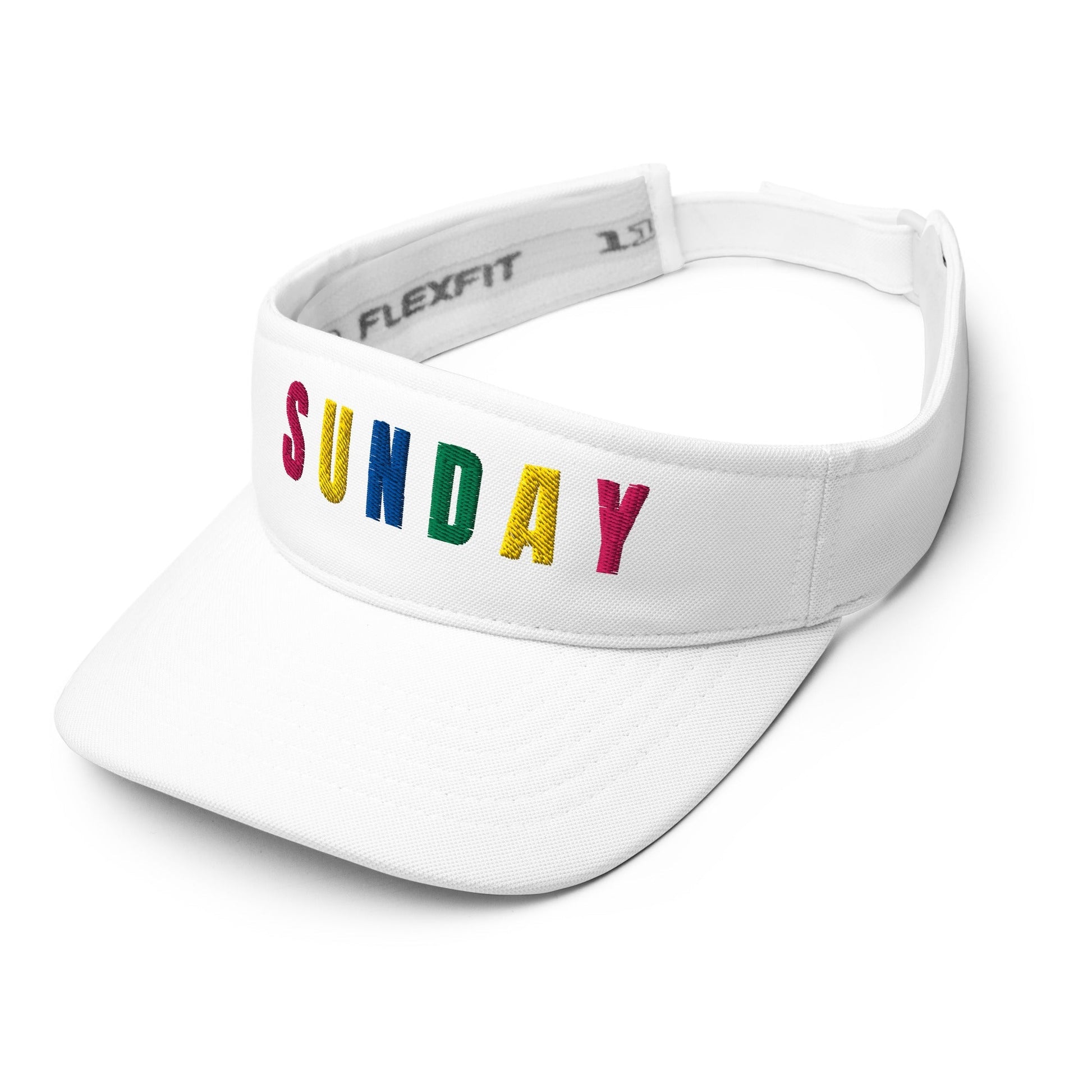 SUNDAY Embroidered Women’s Golf Visor - Birdie Pop Collection - White - Club Rehab