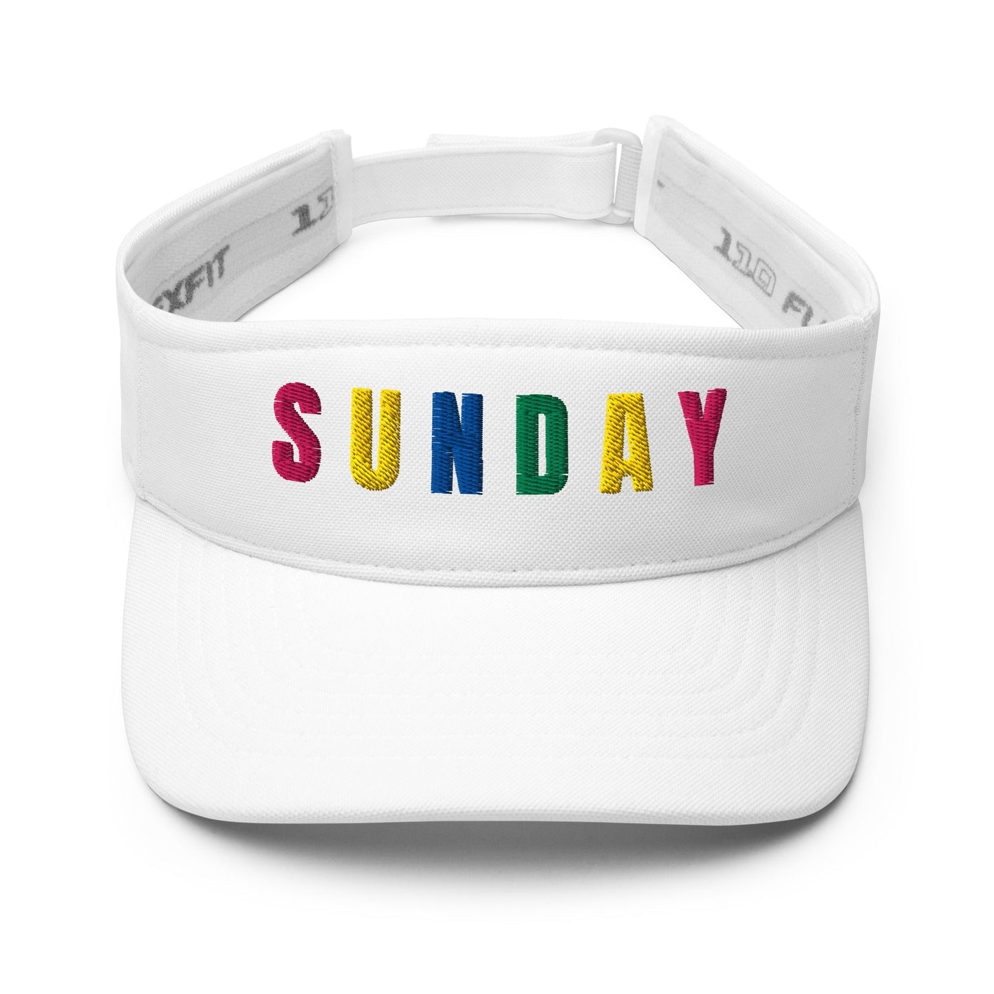 SUNDAY Embroidered Women’s Golf Visor - Birdie Pop Collection - White - Club Rehab