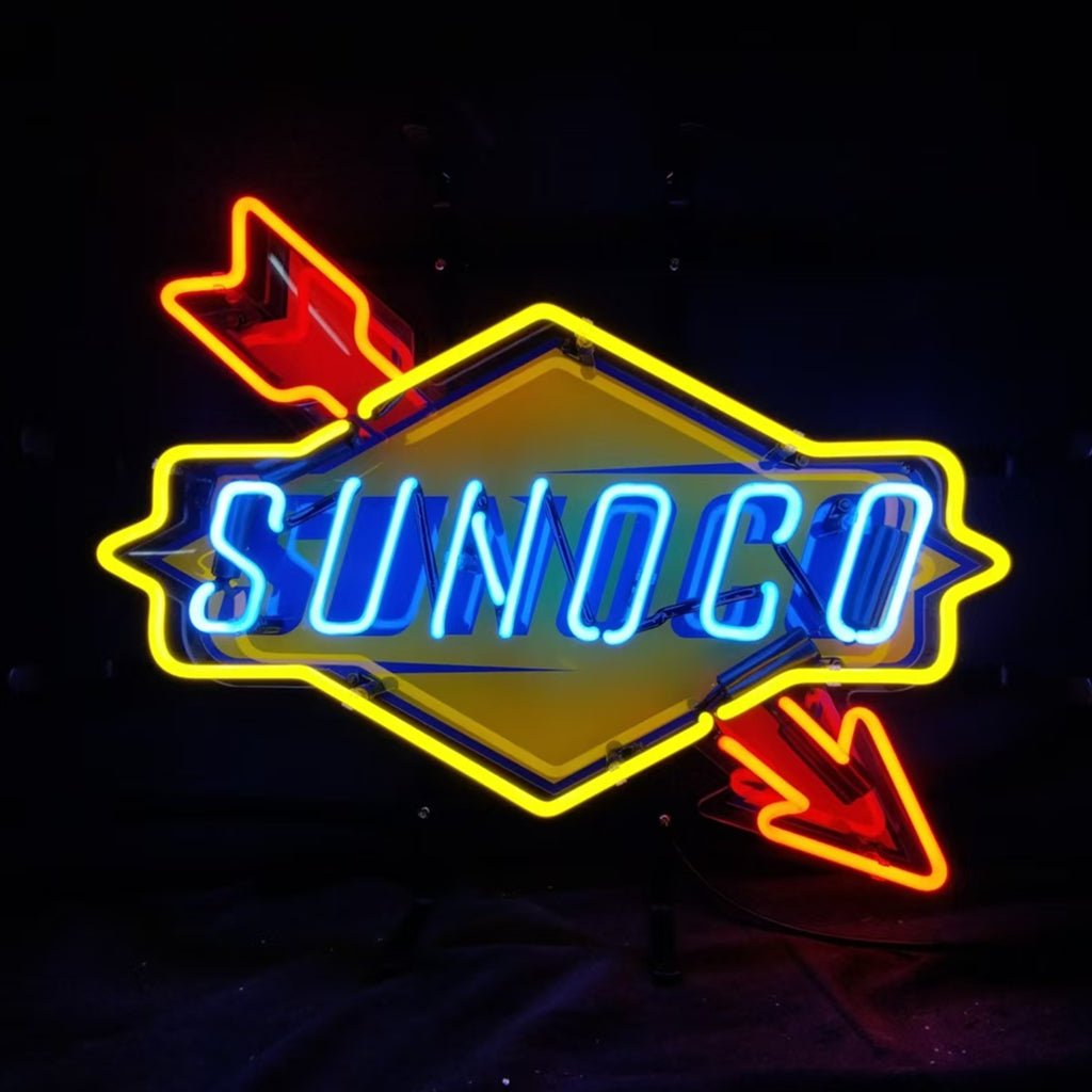 Sunoco Gasoline Company Logo Neon Sign Light - Club Rehab