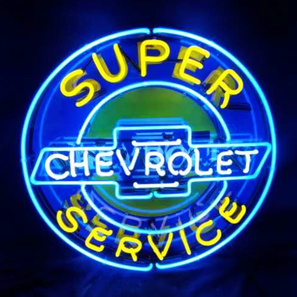 Super Chevrolet Service Neon Signs Light - Club Rehab