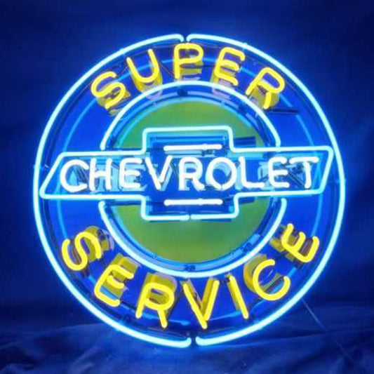 Super Chevrolet Service Neon Signs Light - Club Rehab