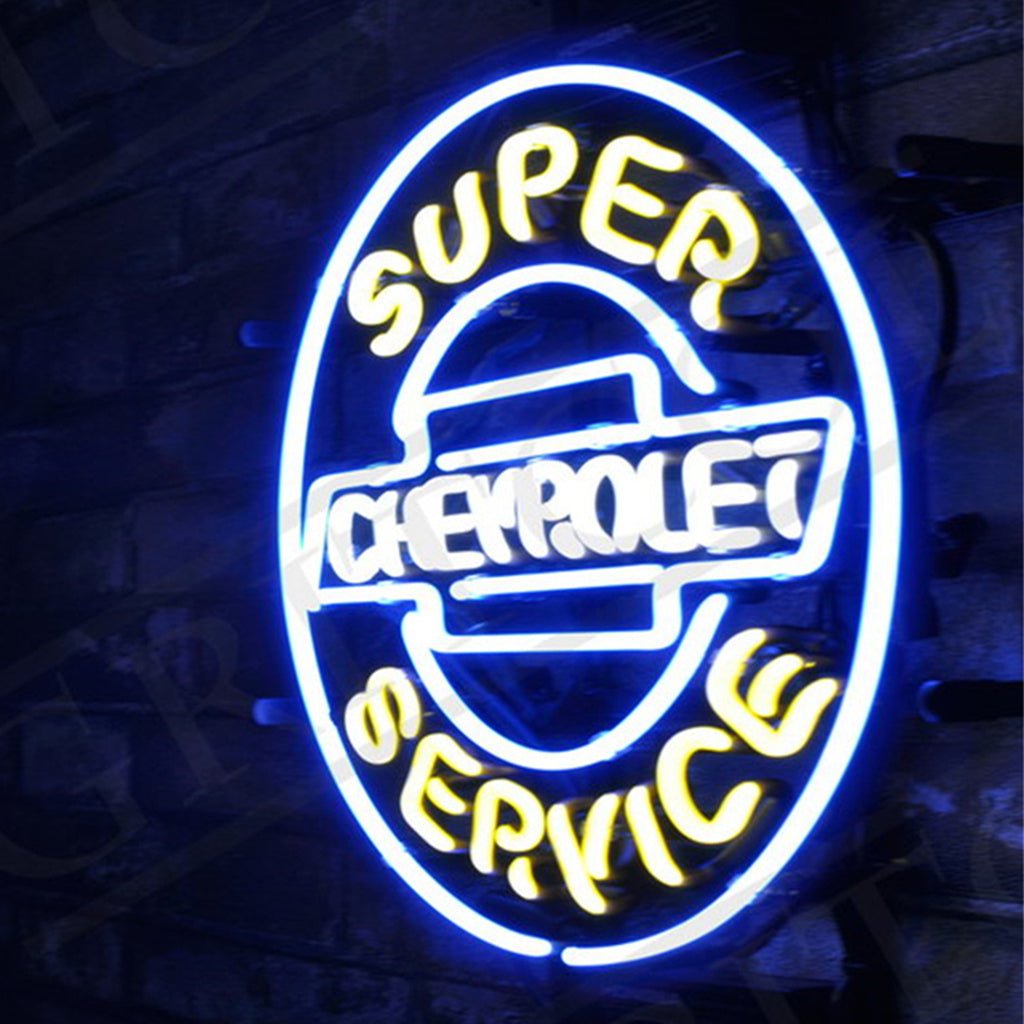 Super Service Chevrolet Neon Signs Light - Club Rehab
