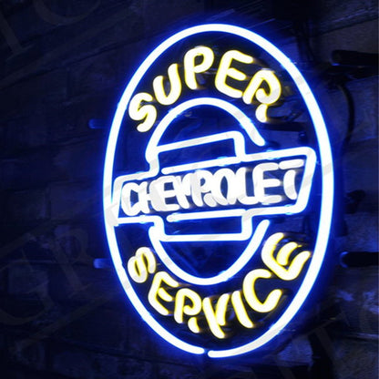 Super Service Chevrolet Neon Signs Light - Club Rehab