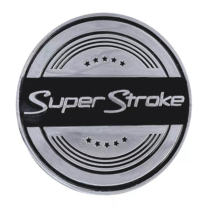 Silver and black SuperStroke metal ball marker included with the U.S. Army Mid Slim 2.0 putter grip