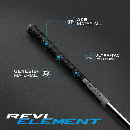 SuperStroke REVL Element Club Grip – Hybrid All - Weather Golf Grip - Grey Standard - Club Rehab