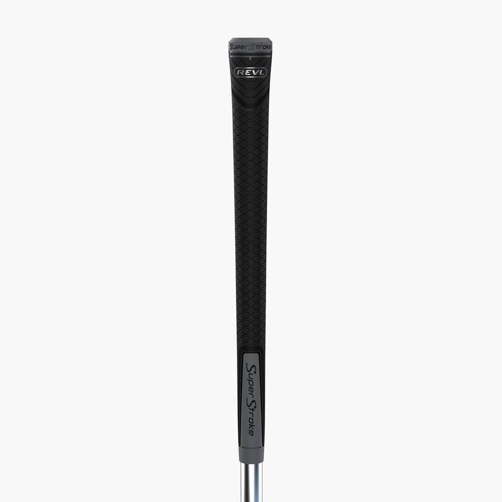 SuperStroke REVL Player Club Grip – All - Weather High Traction Golf Grip - Black/Grey Standard - Club Rehab