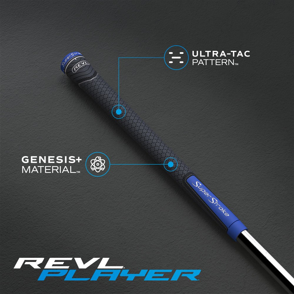 SuperStroke REVL Player Club Grip – All - Weather High Traction Golf Grip - White Standard - Club Rehab