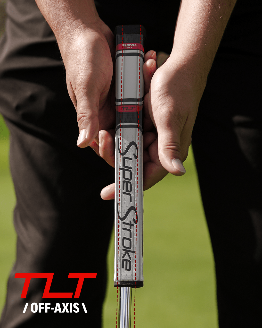 SuperStroke TLT Off - Axis Putter Grip - 2.0XL White/Silver - Club Rehab