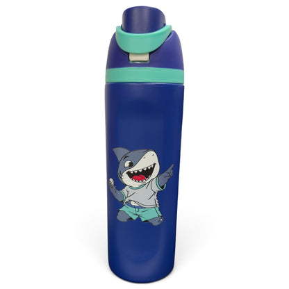 Surf'n Shark Hydration Bottle | 24oz Insulated Stainless Steel | Flip Straw Lid w/ Handle - Club Rehab