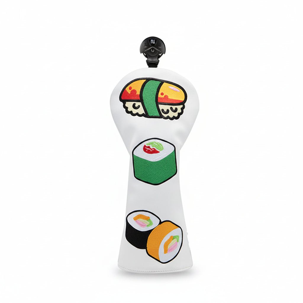 Sushi-themed golf headcover on a white background