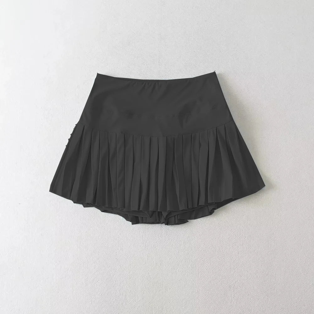 Swing Society High - Waisted Pleated Skort - Eagle Noir L - Club Rehab
