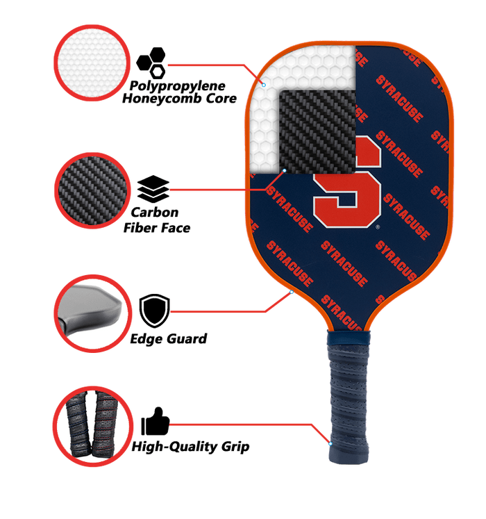 Syracuse Orange Pickleball Paddle | Carbon Fiber Face | 12mm Core - Club Rehab