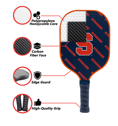 Syracuse Orange Pickleball Paddle | Carbon Fiber Face | 12mm Core - Club Rehab
