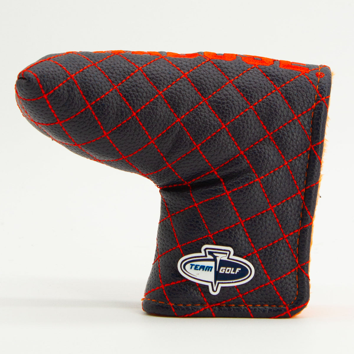 Syracuse Orange Solid Quilted Blade Putter Cover, back view