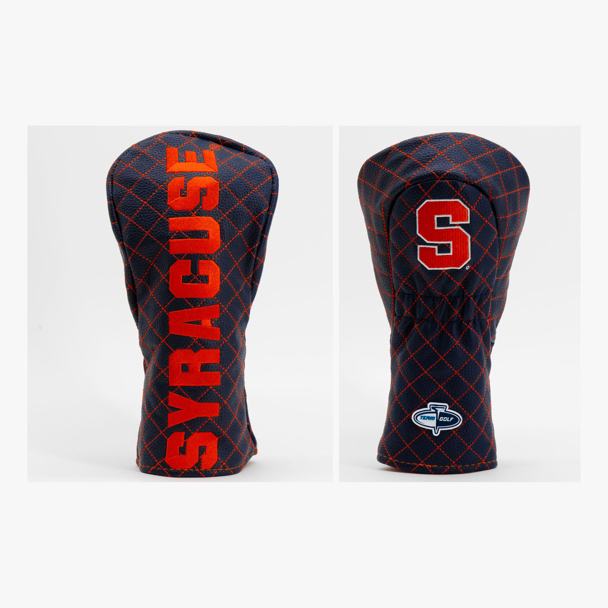 Syracuse Orange Solid Quilted Fairway Headcover, front and back views