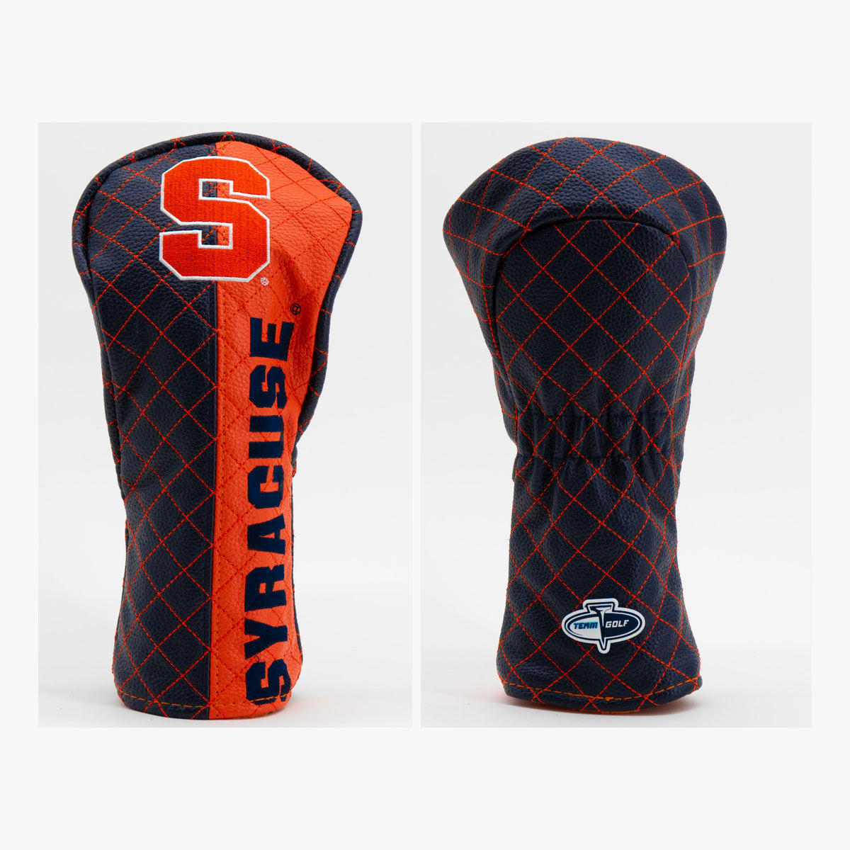 Syracuse Orange Split Quilted Fairway Headcover, front and back views