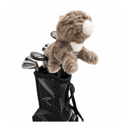 Tabby Cat driver headcover, in bag side view