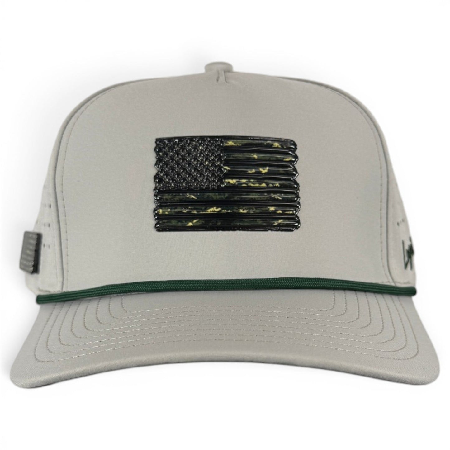 Tactical Golf Hat | Snapback Cap | Built-in Magnetic Ball Marker Holder + Marker Included | Adjustable American Camo - Club Rehab