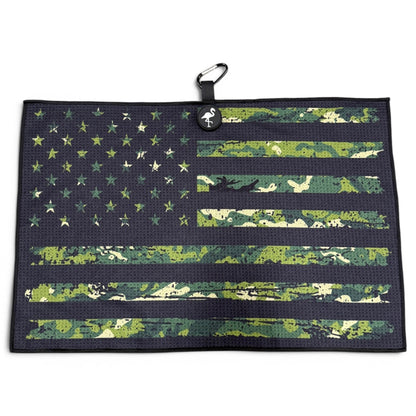 Tactical Golf Towel | 24” x 16” Microfiber Towel | Magnetic Clip & Carabiner | Premium Golf Accessory - Club Rehab