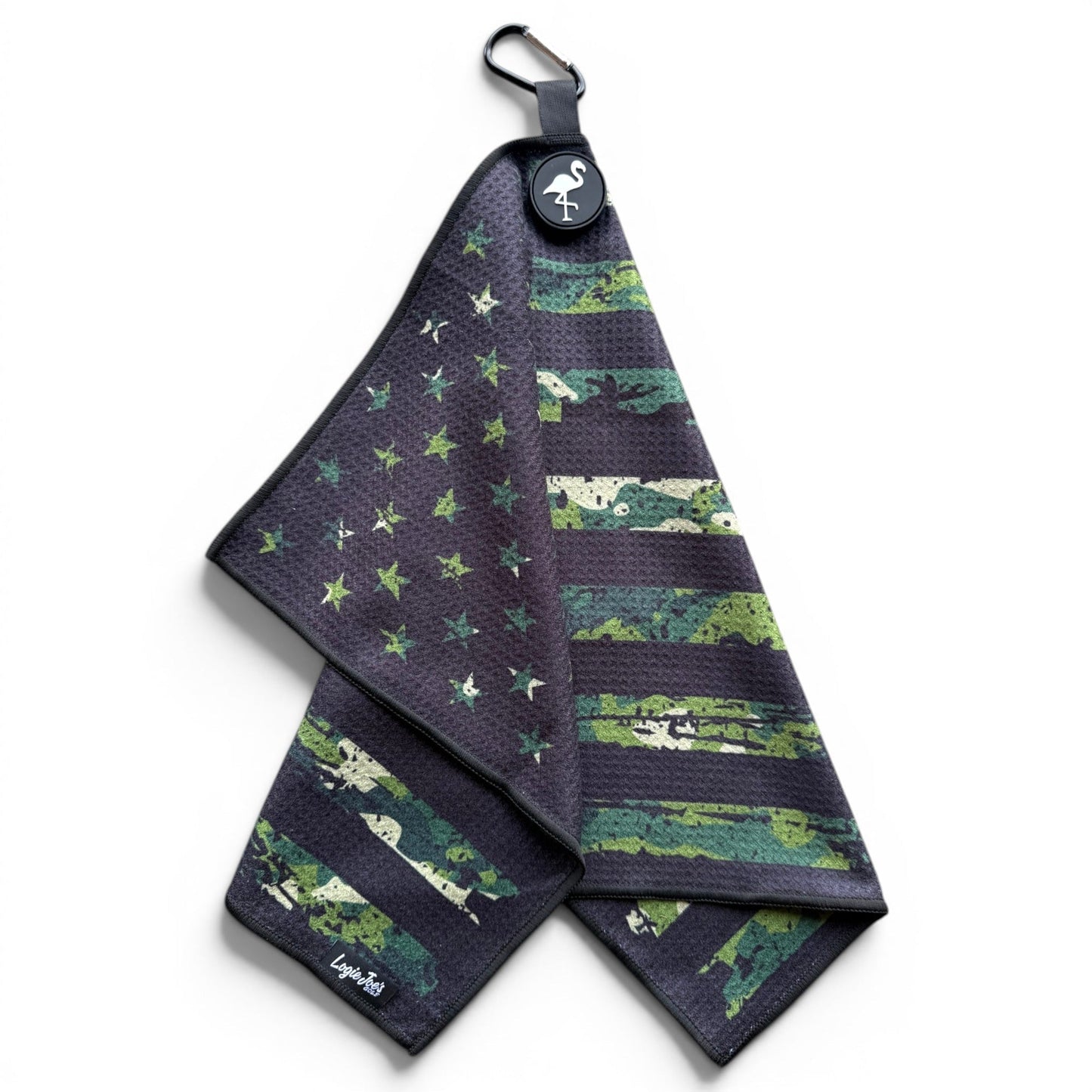 Tactical Golf Towel | 24” x 16” Microfiber Towel | Magnetic Clip & Carabiner | Premium Golf Accessory - Club Rehab