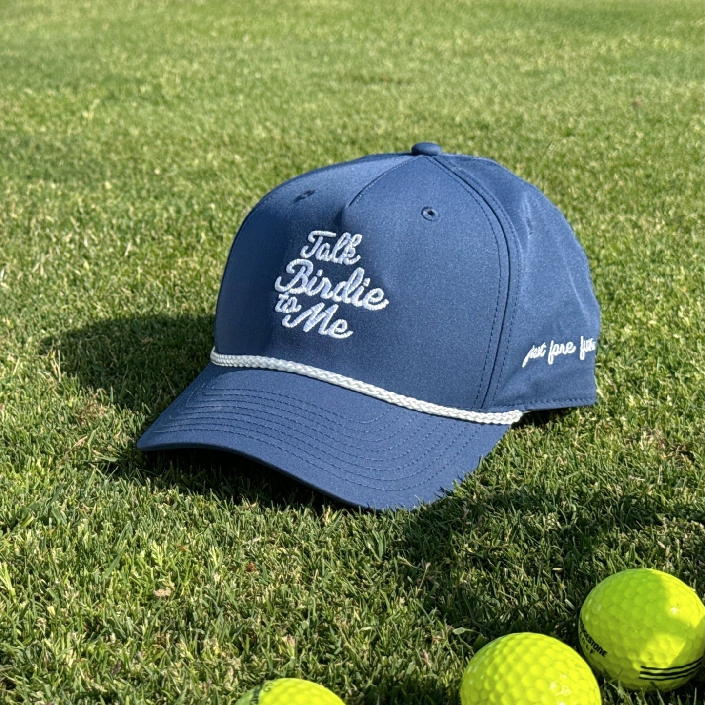 Talk Birdie to Me Embroidered Golf Hat for Women - Black/White - Club Rehab