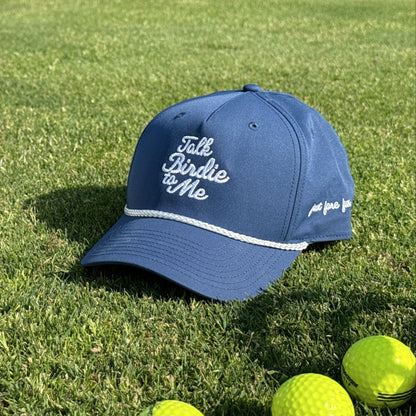 Talk Birdie to Me Embroidered Golf Hat for Women - Black/White - Club Rehab
