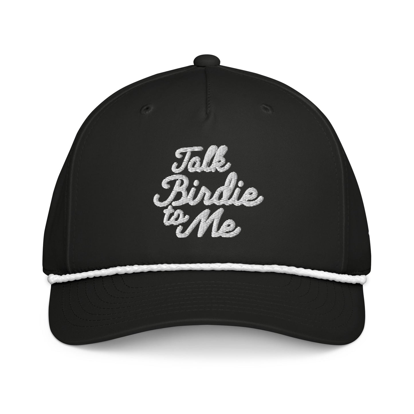 Talk Birdie to Me Embroidered Golf Hat for Women - Black/White - Club Rehab