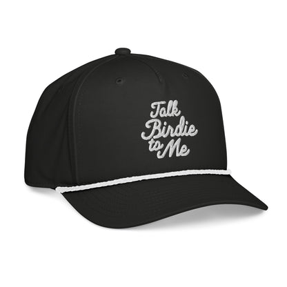 Talk Birdie to Me Embroidered Golf Hat for Women - Black/White - Club Rehab
