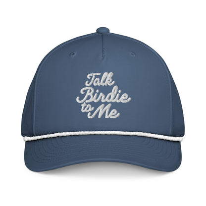 Talk Birdie to Me Embroidered Golf Hat for Women - Light Blue/White - Club Rehab