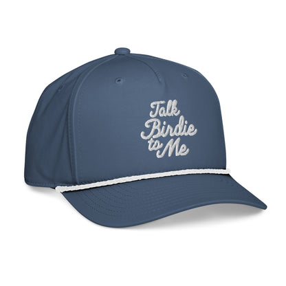 Talk Birdie to Me Embroidered Golf Hat for Women - Light Blue/White - Club Rehab