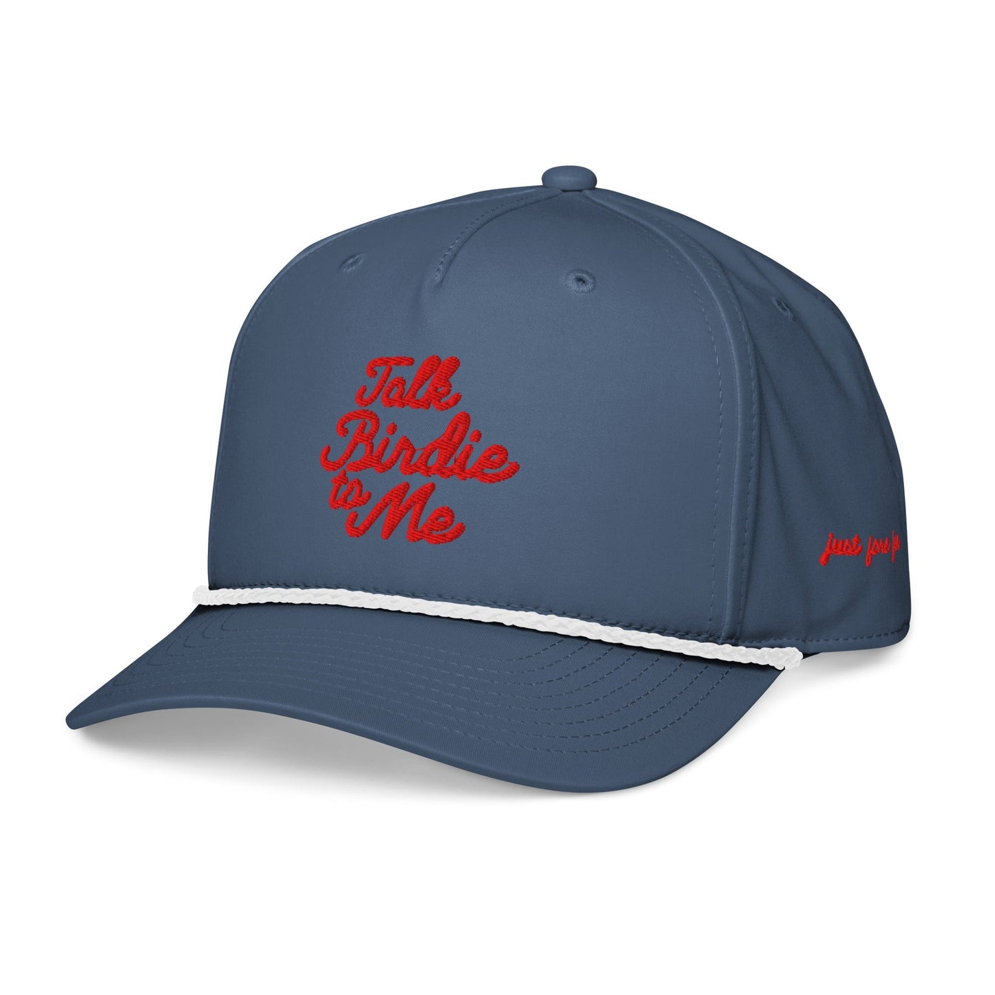 Talk Birdie to Me Embroidered Rope Hat - Light Blue/White - Club Rehab
