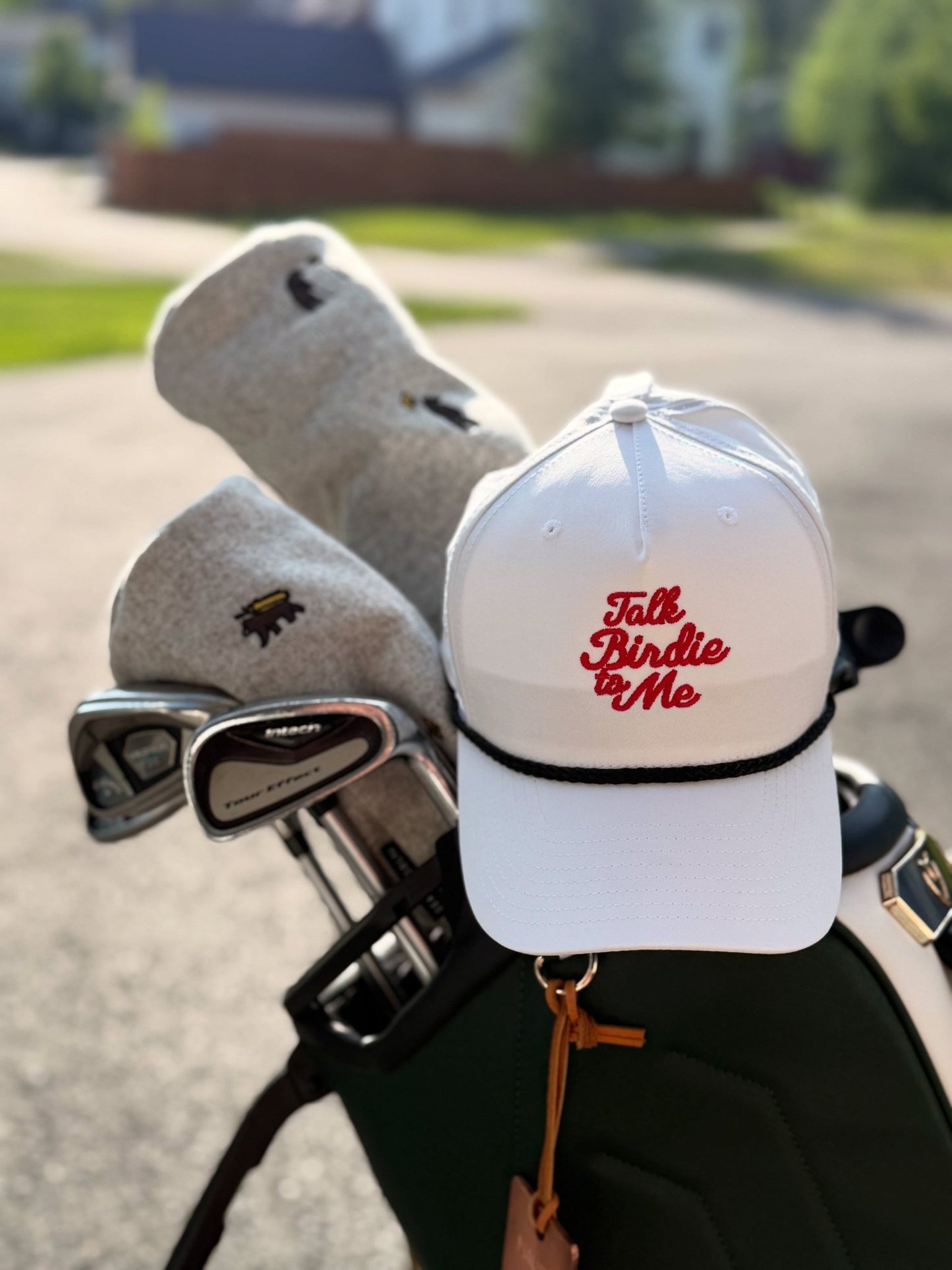 Talk Birdie to Me Embroidered Rope Hat - Light Blue/White - Club Rehab