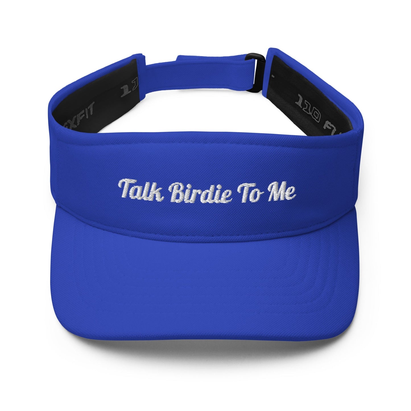 "Talk Birdie To Me" Embroidered Visor - Royal - Club Rehab