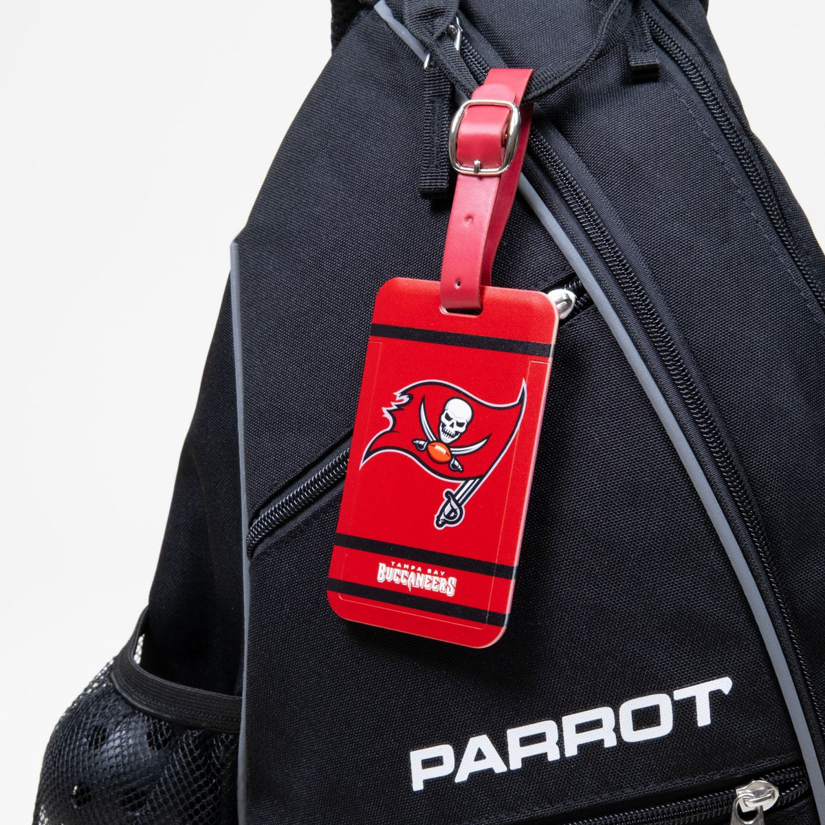 Tampa Bay Buccaneers plastic golf bag tag by Team Golf, product photo 3